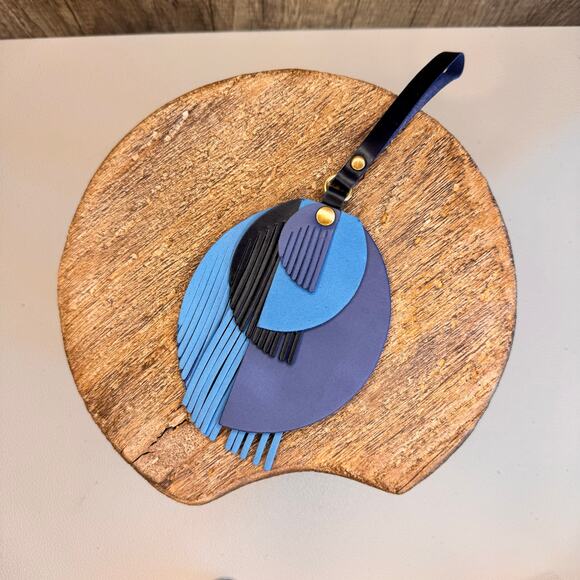 Portland Leather Picasso Tassel Bag Charm OCEAN Picasso Tassel Boho Purse Charm - Picture 5 of 6